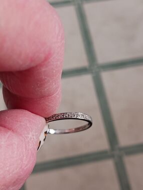 Sterling Silver Pavé Eternity Band - White